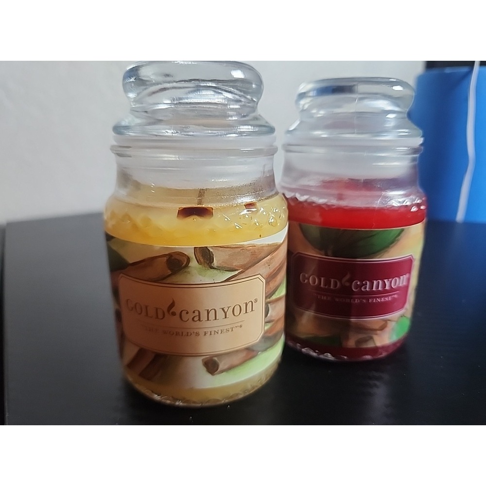 Gold Canyon Candles "Cinnamon" & "Cinnamon Vanilla"Lot Of 2, 5 Oz Jars OOP